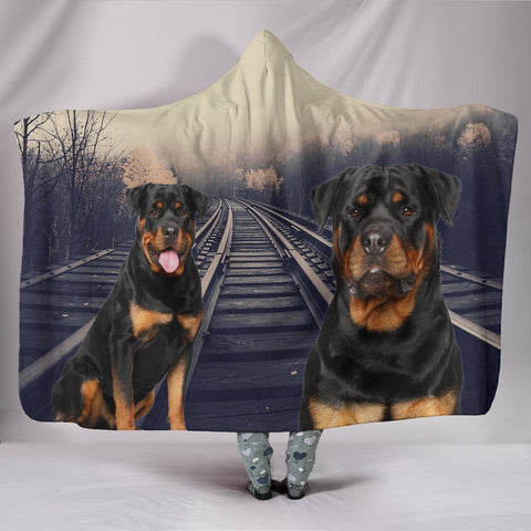 Amazing Rottweiler Print Hooded Blanket-Free Shipping