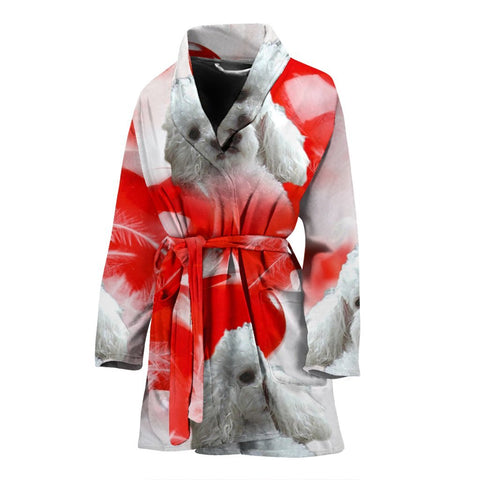 Lovely Poodle Print Women's Bath Robe-Free Shipping