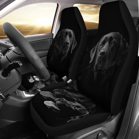 Black Labrador Retriever Print Car Seat Covers- Free Shipping