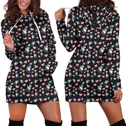 Snow Dog Womens Hoodie Dress