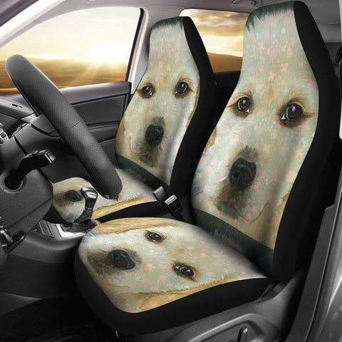 Golden Retriever Puppy Art Print Car Seat Covers-Free Shipping