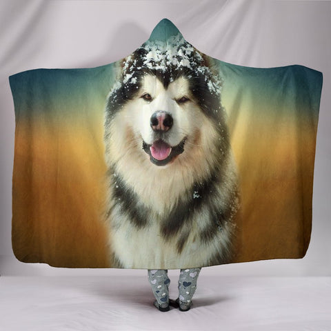 Alaskan Malamute Print Hooded Blanket-Free Shipping