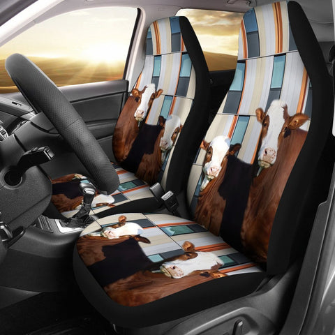 Simmental Cattle (Cow) Print Car Seat Cover-Free Shipping