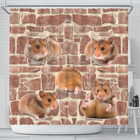 Cute Djungarian Hamster Print Shower Curtains-Free Shipping