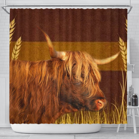 Highland Cattle (Cow) Print Shower Curtain-Free Shipping