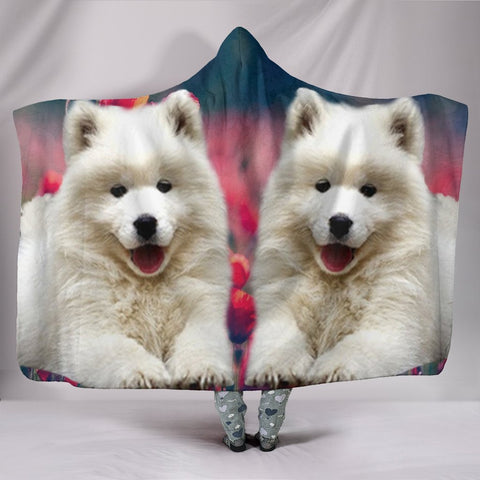 Samoyed Dog Print Hooded Blanket-Free Shipping