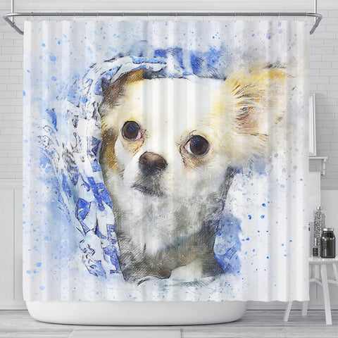 Chihuahua Dog Vintage Art Print Shower Curtains-Free Shipping