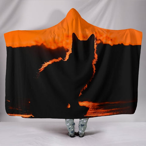 Amazing Cat Shadow Print Hooded Blanket-Free Shipping