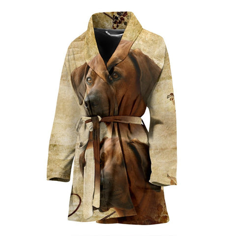 Rhodesian Ridgeback Print Women's Bath Robe-Free Shipping