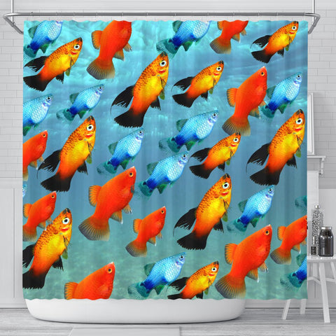 Platy Fish Print Shower Curtains-Free Shipping