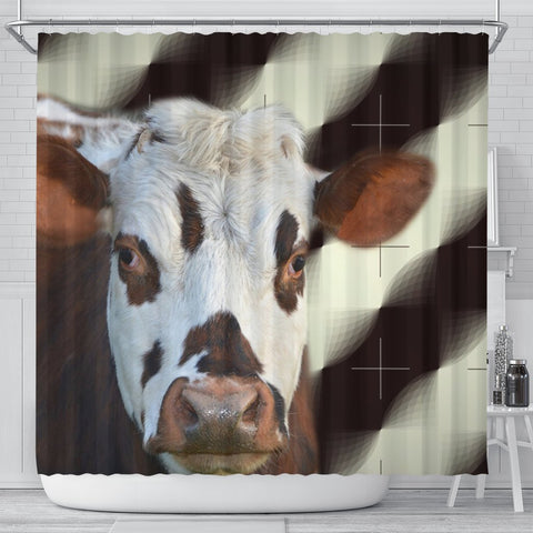 Normande Cattle (Cow) Print Shower Curtain-Free Shipping