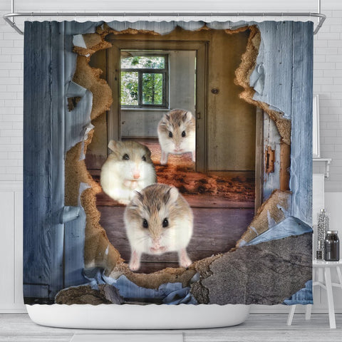 Roborovski Hamster 3D Print Shower Curtains-Free Shipping