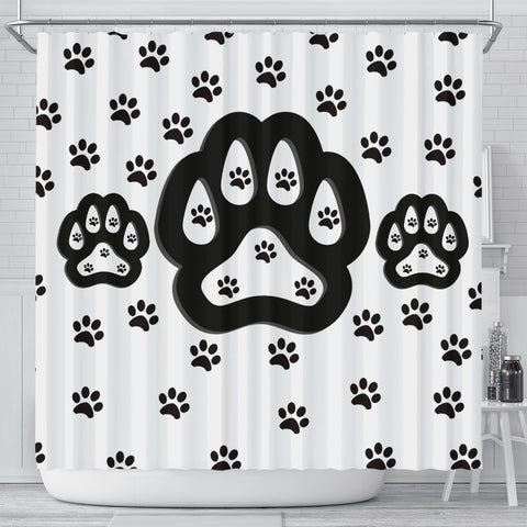 Dog Paws Print Shower Curtain-Free Shipping