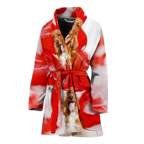 Cocker Spaniel Print Women's Bath Robe-Free Shipping