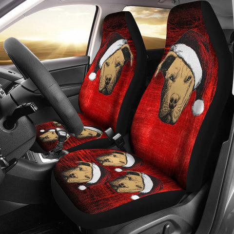 Pit Bull Terrier On Red Print Car Seat Covers-Free Shipping