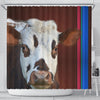 Cute Normande Cattle (Cow) Print Shower Curtain-Free Shipping