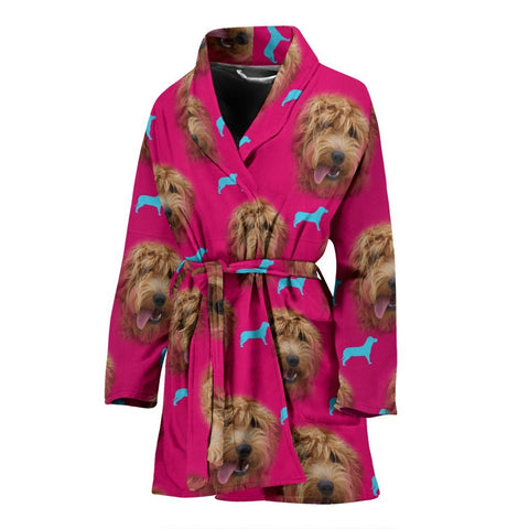 Goldendoodle dog Print Women's Bath Robe-Free Shipping