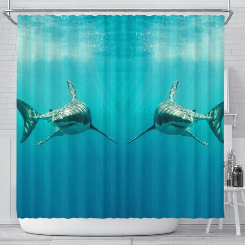 Shark Fish Print Shower Curtains-Free Shipping