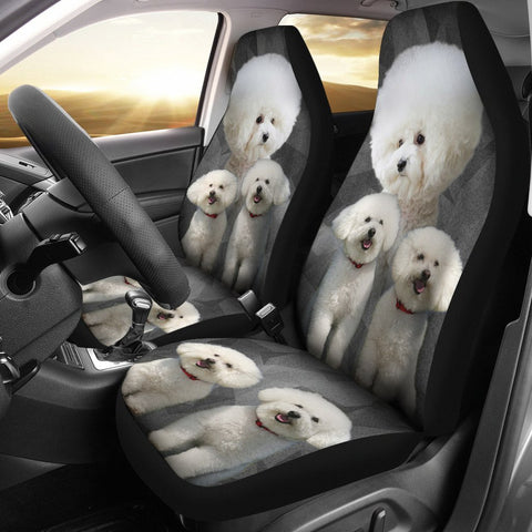 Bichon Frise On Black Print Car Seat Covers-Free Shipping