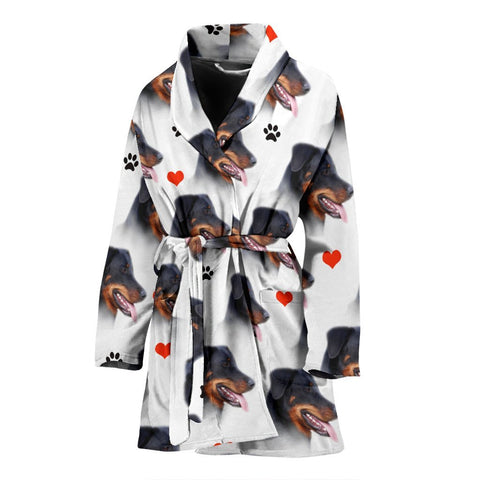 Beauceron Dog Patterns Print Women's Bath Robe-Free Shipping