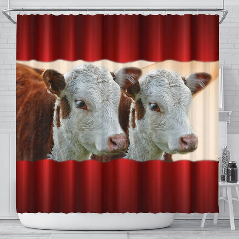 Hereford Cattle (Cow) Print Shower Curtain-Free Shipping