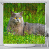 Chartreux Cat Nature Print Shower Curtain-Free Shipping