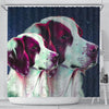 Brittany Dog Art Print Shower Curtains-Free Shipping