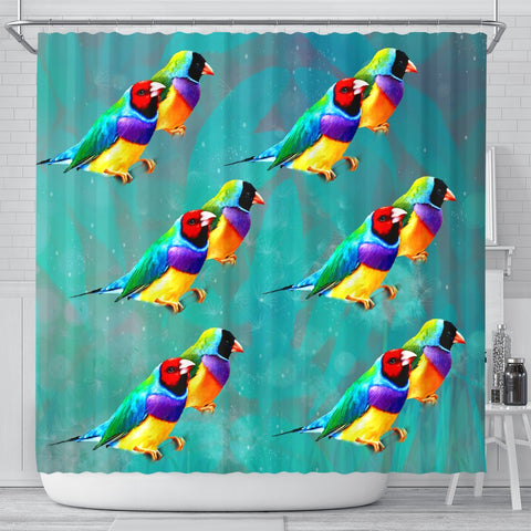 Gouldian Finch Bird Print Shower Curtains-Free Shipping