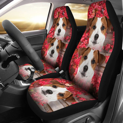 Jack Russell Terrier On Pink Print Car Seat Covers-Free Shipping