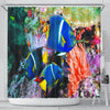 Blue Tropical Fish Shower Curtain