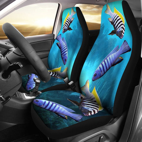Cynotilapia Afra (Afra Cichlid) Fish Print Car Seat Covers- Free Shipping