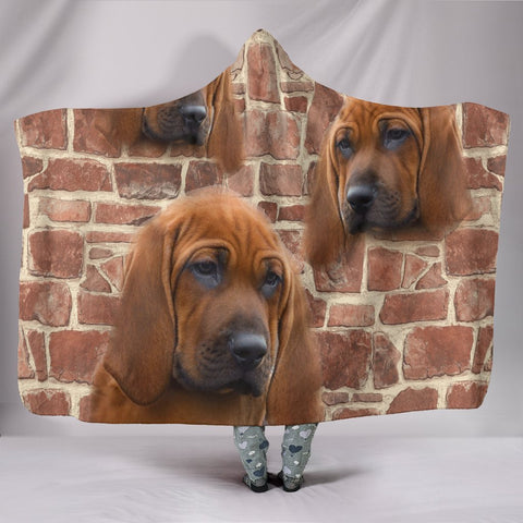 Redbone Coonhound Print Hooded Blanket-Free Shipping