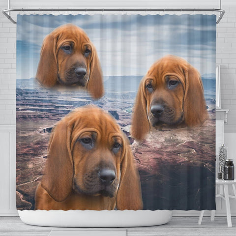 Lovely Redbone Coonhound Print Shower Curtains-Free Shipping