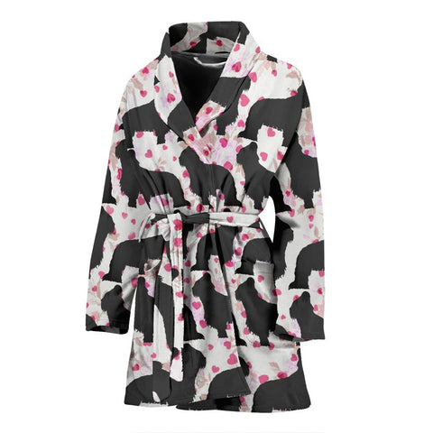 Briard Dog Pattern Print Women's Bath Robe-Free Shipping