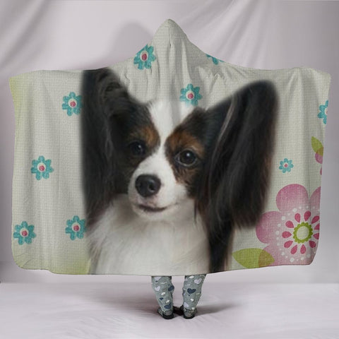 Papillon dog Print Hooded Blanket-Free Shipping