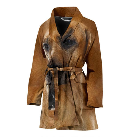 Rhodesian Ridgeback Dog Print Women's Bath Robe-Free Shipping