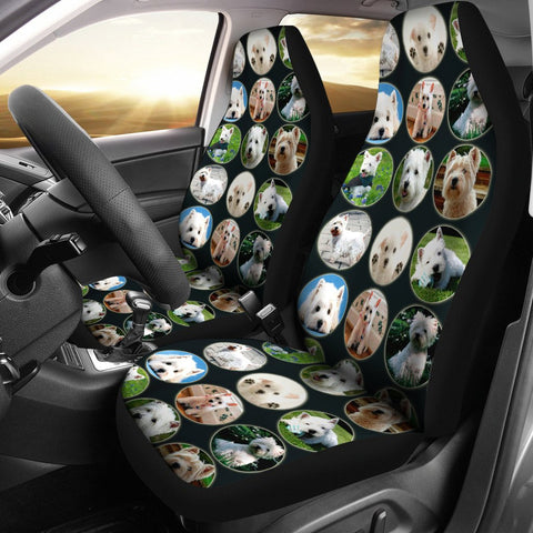 Cute Westie Dog Pattern Print Car Seat Covers-Free Shipping