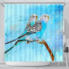 Blue Budgie Parrot (Common Parakeet) Print Shower Curtains-Free Shipping