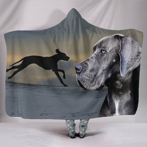 Great Dane Dog Print Hooded Blanket-Free Shipping