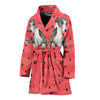 Whippet Dog Print Women's Bath Robe-Free Shipping