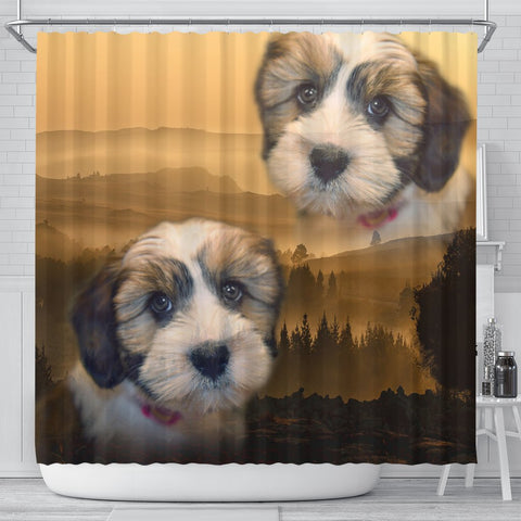 Lovely Shih Tzu Print Shower Curtains-Free Shipping