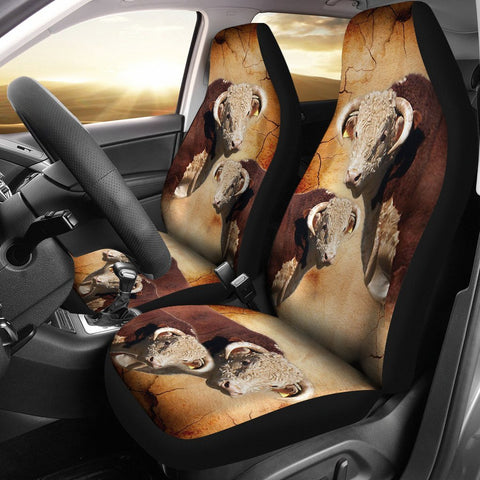 Hereford Bull Customized Print Car Seat Covers-Free Shipping