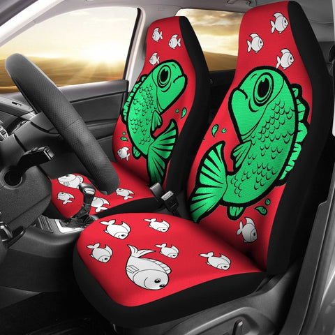 Cute Fish On Red Print Car Seat Covers-Free Shipping