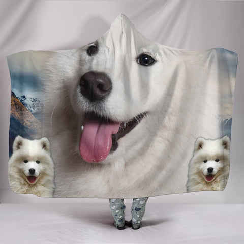 Samoyed Dog Print Hooded Blanket-Free Shipping