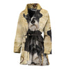 Cute Miniature Schnauzer Print Women's Bath Robe-Free Shipping