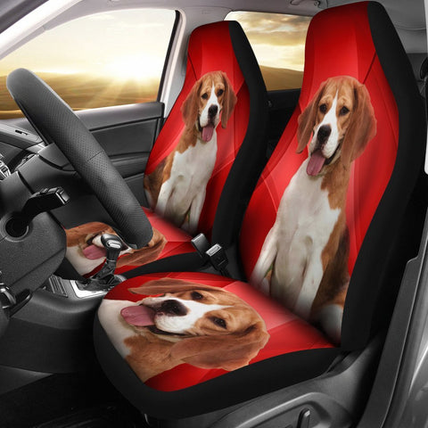 Amazing Beagle Dog Red Print Car Seat Covers-Free Shipping