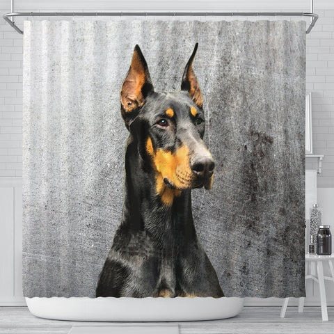 Doberman Pinscher Print Shower Curtains-Free Shipping