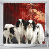 Japanese Chin Print Shower Curtains-Free Shipping