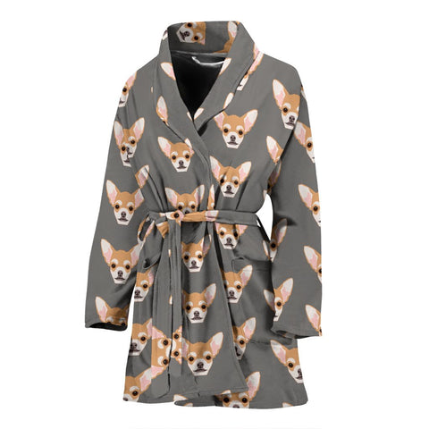 Cute Chihuahua Dog Pattern Print Women's Bath Robe-Free Shipping