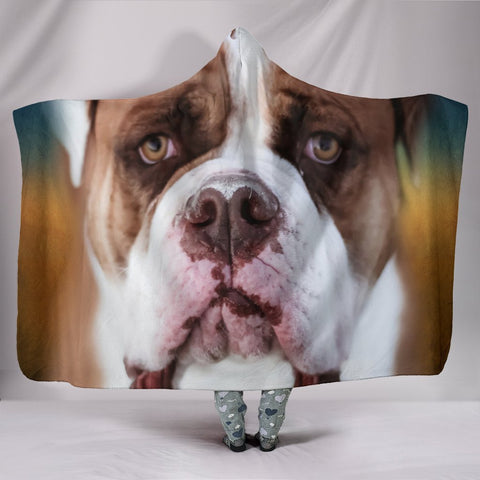 Bulldog Print Hooded Blanket-Free Shipping